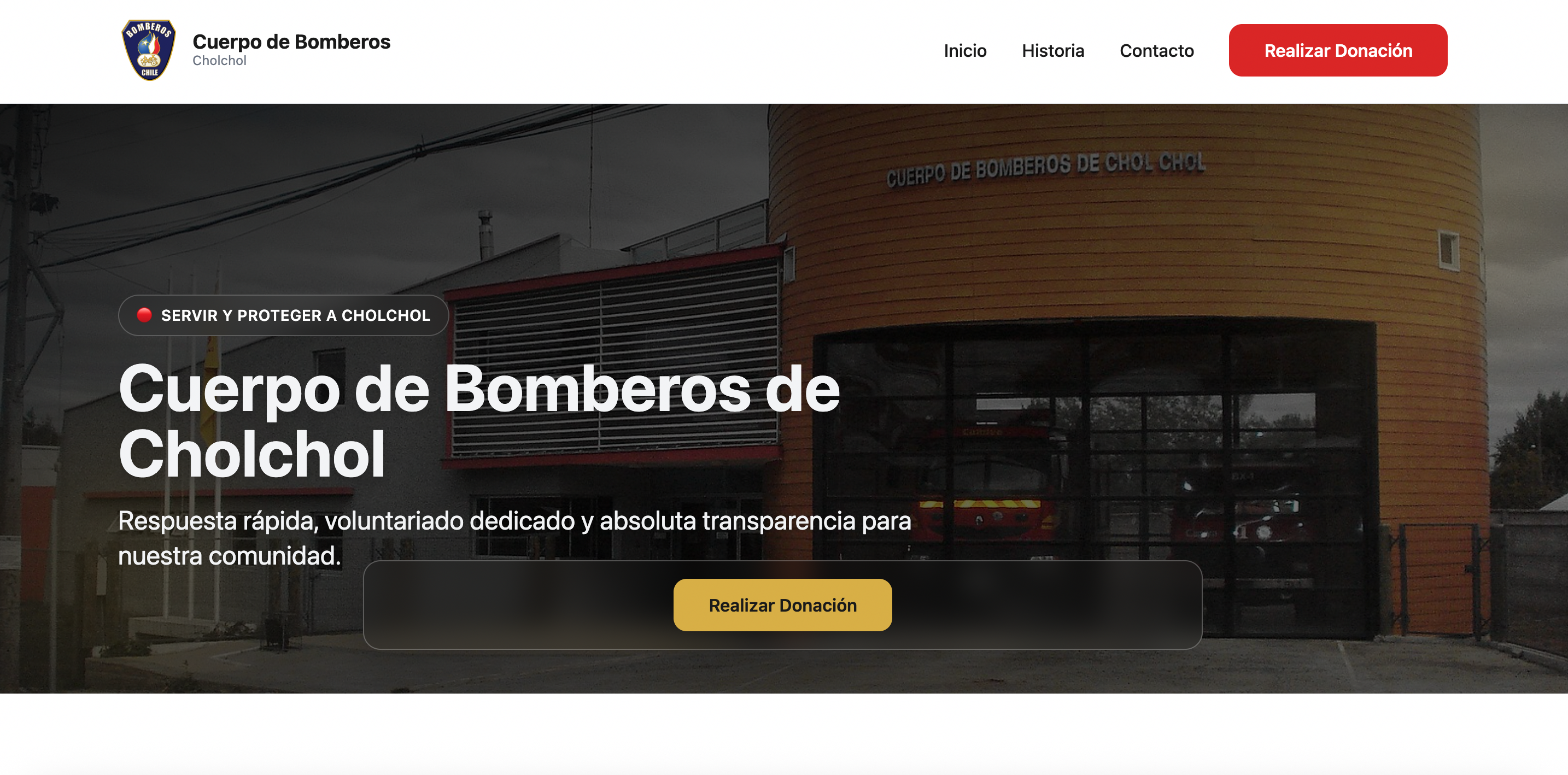 Página web - Bomberos de Cholchol